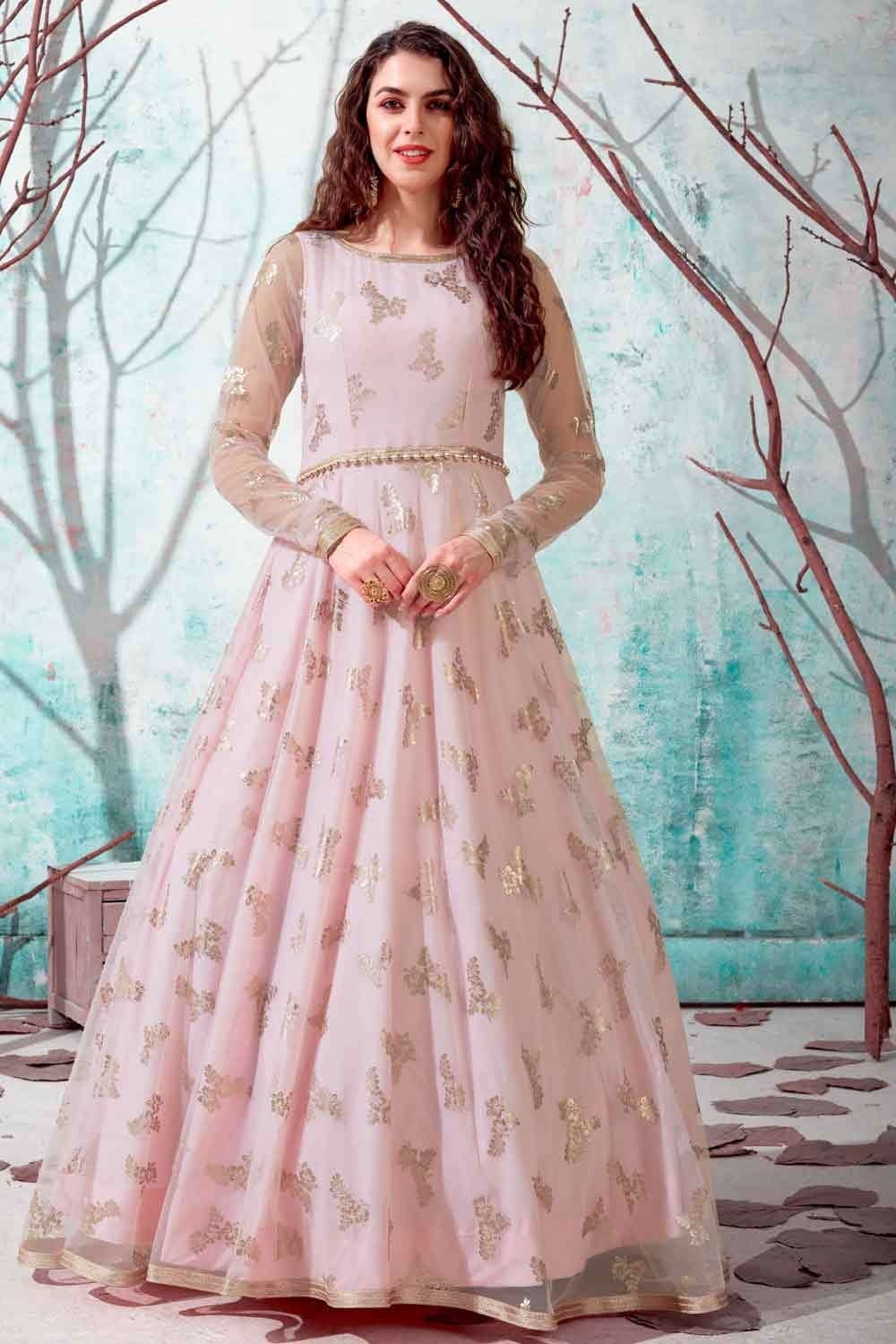 Pink net gown dress UK GW0208