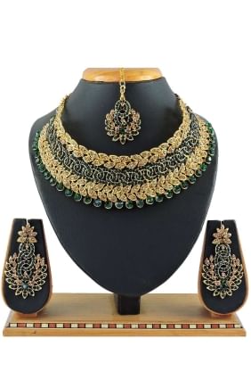 Stones pearls Green Necklace NV0467