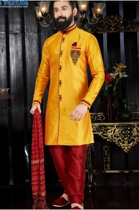 Mango Giccha Silk Ethnic Wear Kurta Pajama KUR0113