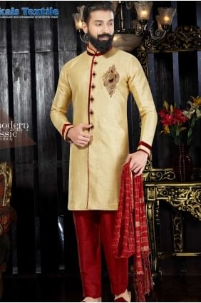 Gold Art Dupion Ethnic Wear Kurta Kurta Pajama KUR0116