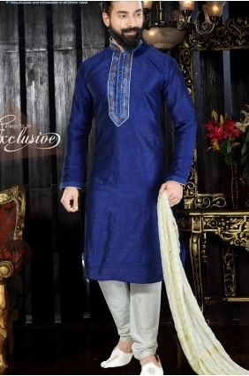 Ravishing Royal Blue Art Dupion Ethnic Wear Kurta Kurta Pajama kur0126
