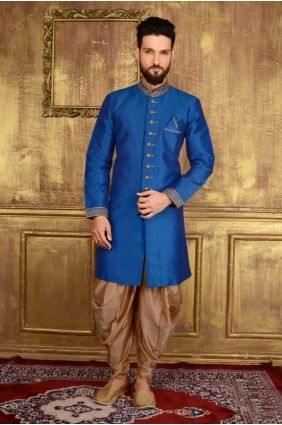 Blue Art Banarasi Silk Semi Indo Indo Western INW0021