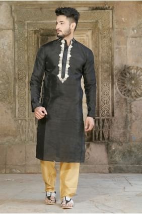 Black Fancy Silk Ethnic Wear Kurta Kurta Pajama KUR0530
