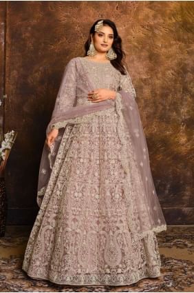 Net Pink Eid Anarkali Suit in Net AS2783