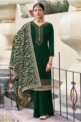 Georgette Green Palazzo Suit in Georgette PZ1679