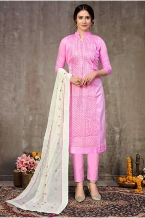 Pink Cotton Eid Salwar Kameez with dupatta SK13679