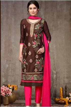 Wine Purple Cotton Eid Pakistani Suit SK13685