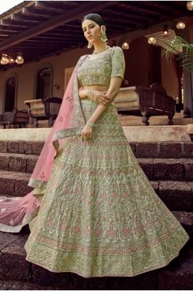 Olive  Georgette Lehenga Choli LC3471