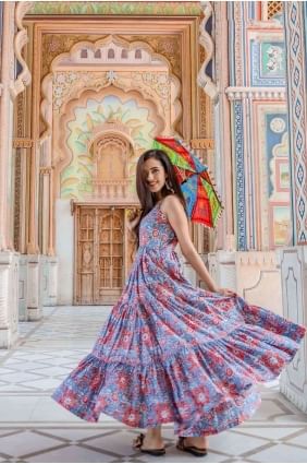 Splendid Blue Cotton Kurti kti0648