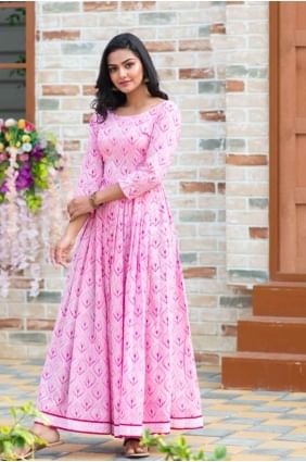 Fascinating Pink Silk Kurti kti0653