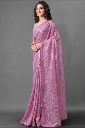 Embroidered Georgette Magenta Saree Blouse SR17399