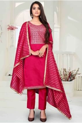 Pink Chanderi Salwar Kameez SK13905
