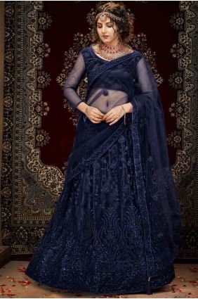 Sequins Net Lehenga Choli in Mirage blue with Dupatta LC3752