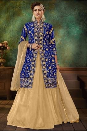 Royal blue Velvet Lehenga Suit LS0187