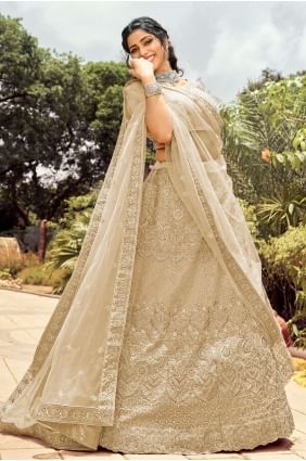 Embroidered Party Lehenga Choli in Off white Organza LC4697