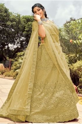 Organza Pista  Party Lehenga Choli in Embroidered LC4698