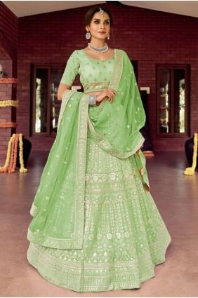 Sea green Embroidered Organza Party Lehenga Choli LC4699