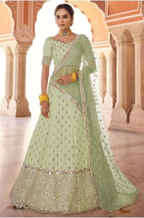Pista  Party Lehenga Choli in Art silk with Embroidered LC4791