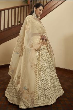 Art silk Party Lehenga Choli with Printed in Beige LC4914
