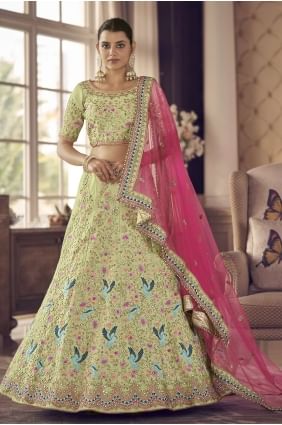 Art silk Pista  Party Lehenga Choli in Embroidered LC5412