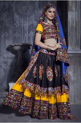Yellow Navratri Chaniya Choli in Embroidered Art silk LC5723