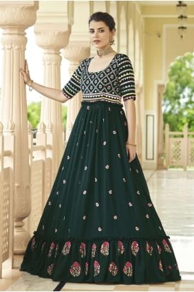 Diwali Georgette Gown Dress with Printed GW0363