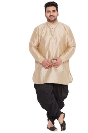 Plain Banglori silk Cream Diwali Men Dhoti kurta with Dupatta KURU0072