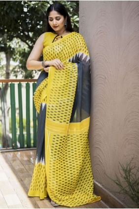 Cotton Grey with Saree Digital print SR23742