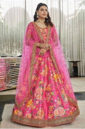 Art silk Wedding Lehenga Choli with Digital print LC6283