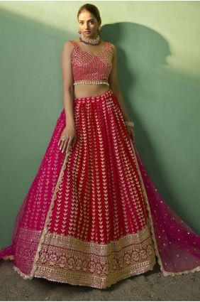 Embroidered Georgette Lehenga Choli in Pink LC7483