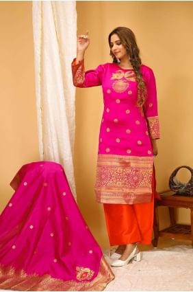 Art silk Art silk Palazzo Suit with Plain PZ3877