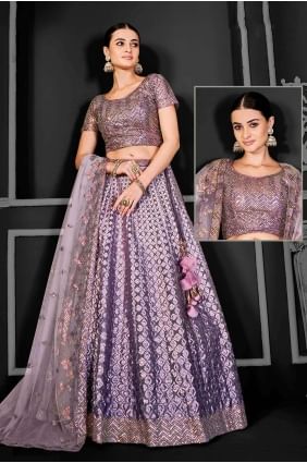 Light purple  Lehenga Choli in Embroidered LC7649