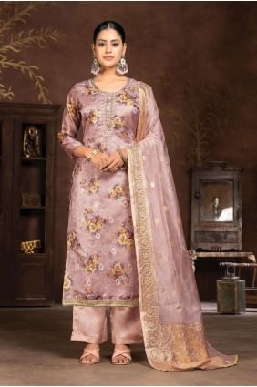Pink Salwar Kameez in Organza with Digital print SK153970