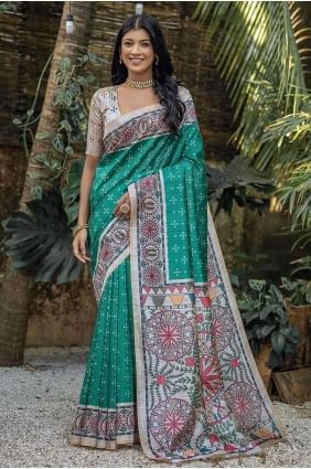 Saree Rama  Tussar silk with Printed SR26502