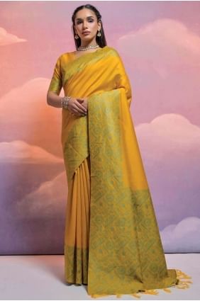 Yellow Saree in Handloom silk  Weaving SR26516