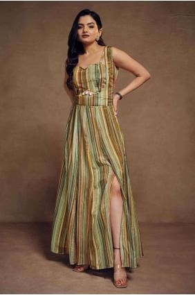 multi colour indo westren dress SK154689