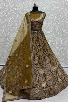 Net Lehenga Choli with Weaving in Mettalic gold  LC7891