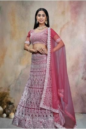 Net Lehenga Choli with Embroidered LC7921