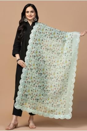 Black Embroidered Cotton Straight Suit SK154523