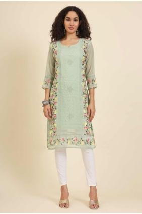 Pista Embroidered Georgette Kurti KTI2484