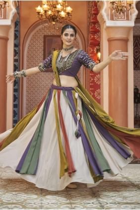 Embroidered Viscose Lehenga Choli in Multicolor LC7939