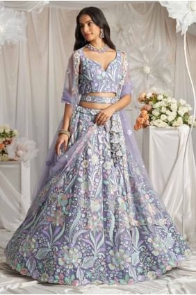 Lehenga Choli in Dusty pink  Net with Embroidered LC8142