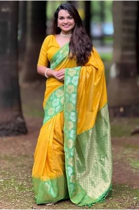 Yellow Saree in Weaving Silk SR27717