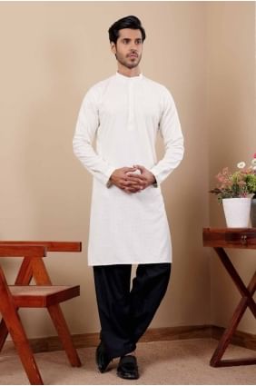 Viscose Men Kurta with Embroidered KURR339