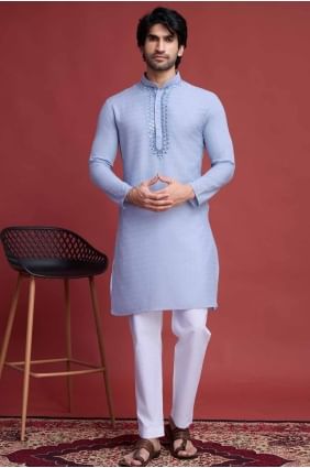 Viscose Mirror Sky  Men Kurta with Dupatta KURR362