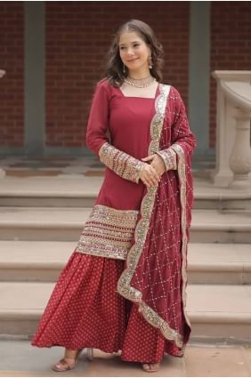 Gajri  Sharara Suit in Embroidered Faux georgette SS1195