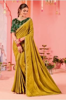 Jacquard Golden Party Wear Saree in Weaving SR27875