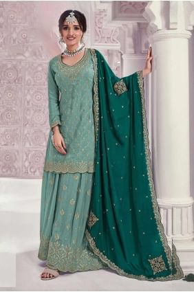 Pista  Eid Pakistani Suit in Embroidered Chiffon SS1198