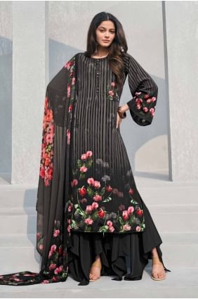 Crepe Straight Pant Suit with Digital print SK154890