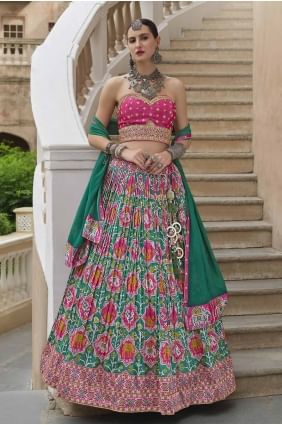 Pink Party Lehenga Suit with Printed Silk LC8181